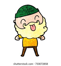 man with beard sticking out tongue