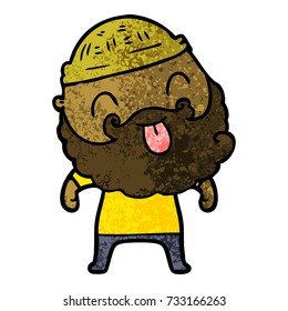 man with beard sticking out tongue