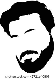 Hombre con barba y gafas de sol silueta que representa la moda moderna.