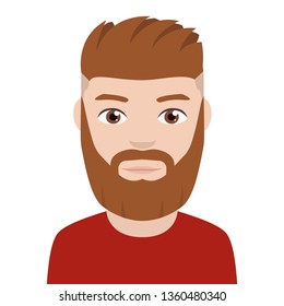 Man Beard Undercut Isolated Vector Illustration Stock Vector (Royalty ...