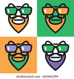 Man with a beard. Vector graphic illustration.