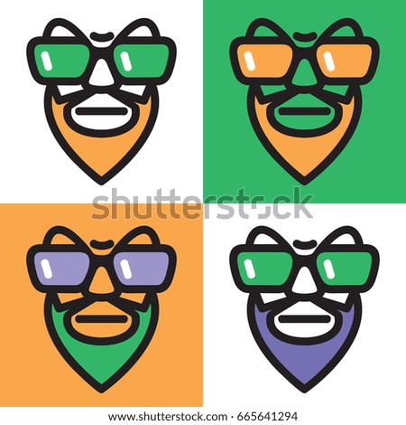 Man with a beard. Vector graphic illustration.