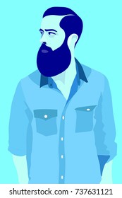 A man with beard vector illustration
