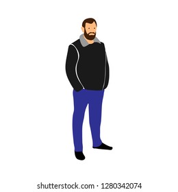 Man with the beard. Vector illustration on white background