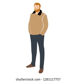 Man with the beard. Vector illustration on white background