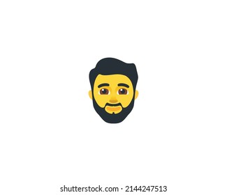 Man with Beard Vector Isolated Character. Man with Beard Icon