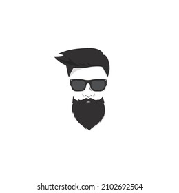 man with beard vector logo for yor business especially barbershop modern style editable