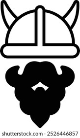 A man with a beard and a Viking helmet. The helmet is blue and yellow. The man is wearing a beard and the helmet is on his head