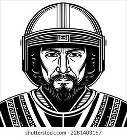 Man with a Beard Wearing a Helmet - Ready for Adventure! 

