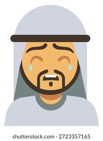 Un hombre con barba y sombrero blanco llorando