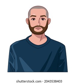 Man Bearded And Bald Character