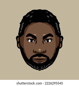 man bearded with black skin with cool pose