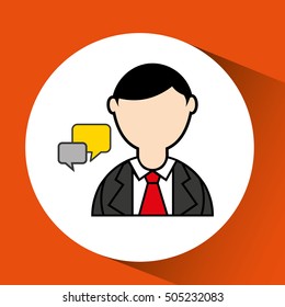 man bearded and bubble speech icon vector illustration