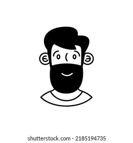 man bearded character avatar icon