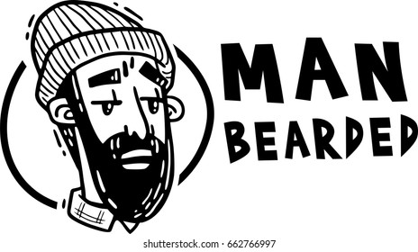 Man bearded hipper logo