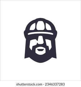 man bearded superhero logo design