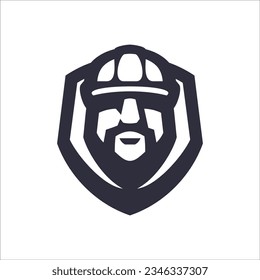 man bearded superhero logo design