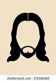 Man with beards and long hair symbol