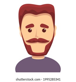 Man with beautiful beard icon. Cartoon of Man with beautiful beard vector icon for web design isolated on white background