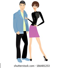Man and beautiful lady