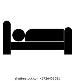 Man In Bed Icon Vetor Ilustração Vetor Ilustração em estilo vintage e retro
