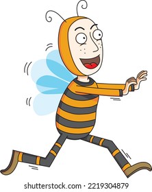 Man In Bee Costume Running