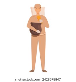 Man beekeeper icon cartoon vector. Service farmer. Food apiculture