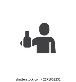 Man Beer Bottle Vector Icon Filled Stock Vector (Royalty Free ...