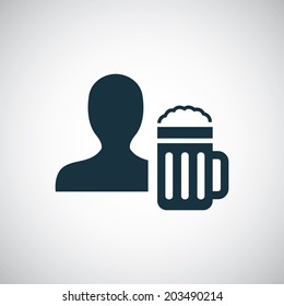 man with beer glass icon