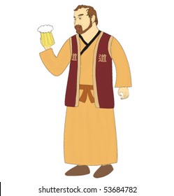 a man with beer from Japan