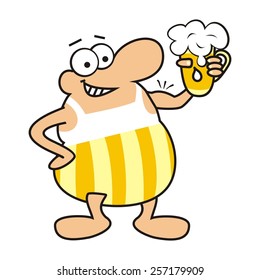 man and beer, mascot, vector icon