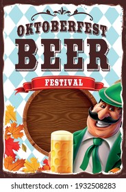 man with beer oktoberfest flyer