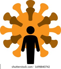 El hombre antes que el virus abstracto de la corona