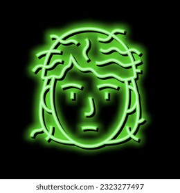 man before keratin use neon light sign vector. man before keratin use illustration