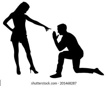 man begs woman for forgiveness