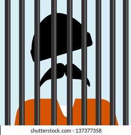 man behind bars in jail