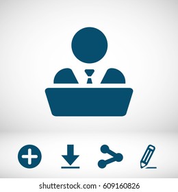 man behind the laptop icon