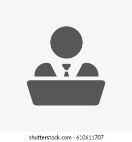man behind the laptop icon