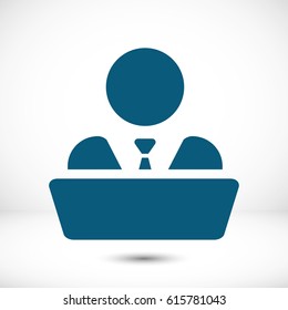 man behind the laptop icon