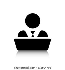 man behind the laptop icon