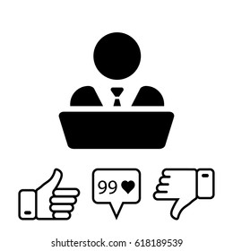 man behind the laptop icon