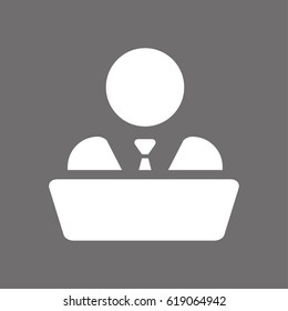 man behind the laptop icon