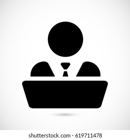 man behind the laptop icon
