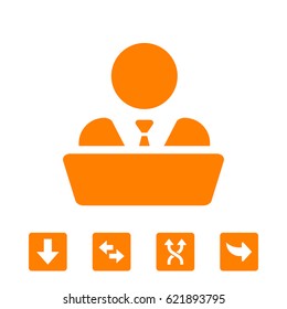 man behind the laptop icon