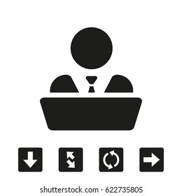 man behind the laptop icon