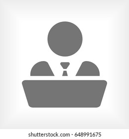 man behind the laptop icon