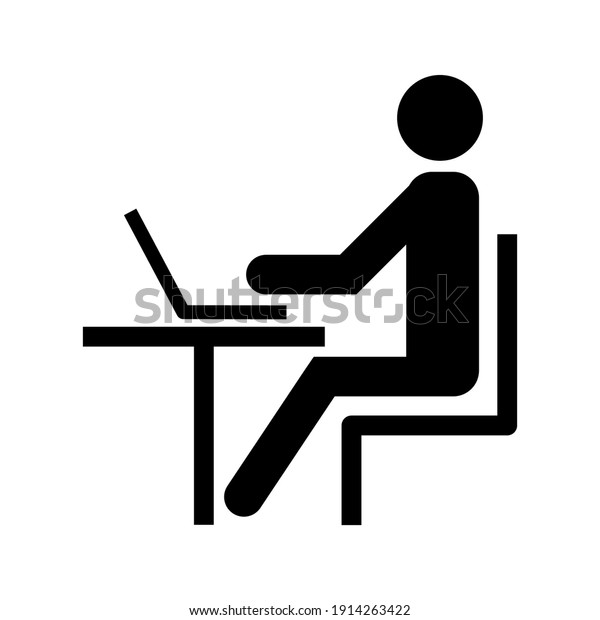 Man Behind Laptop Icon Vector 10 Stock Vector (Royalty Free) 1914263422 ...