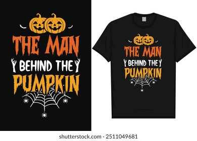 The man behind the pumpkin happy halloween day 31 October halloween night ghost scary night night witch boo typography graphics tshirt design