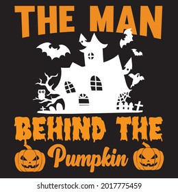 The man behind the pumpkin, t-shirt design vector file.