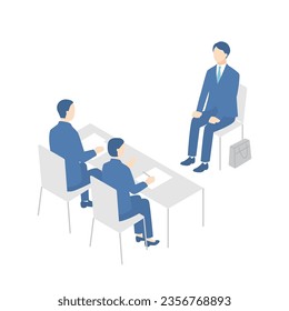 A man being interviewed. interviewer to examine